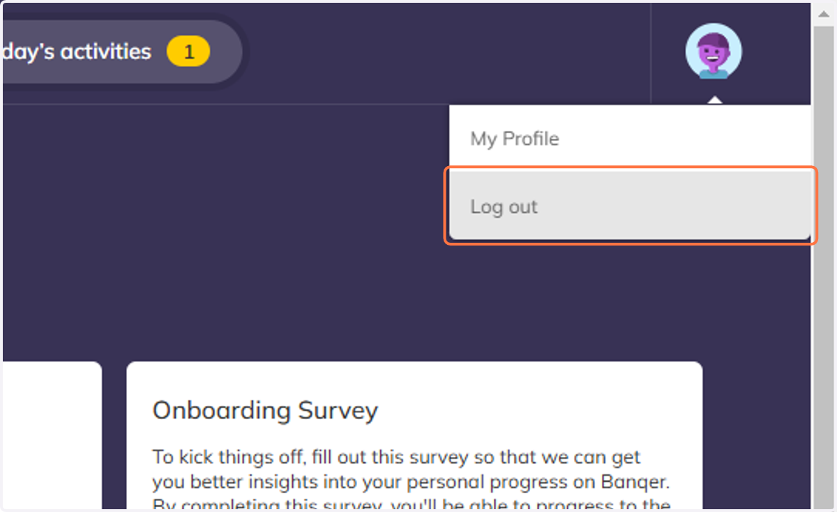 Click on Log out.