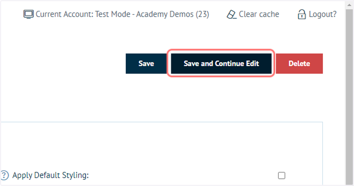 Click on Save and Continue Edit