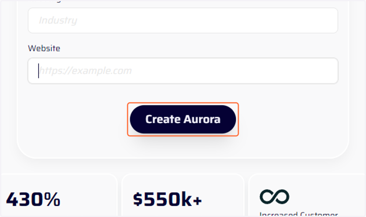 Click on Create Aurora