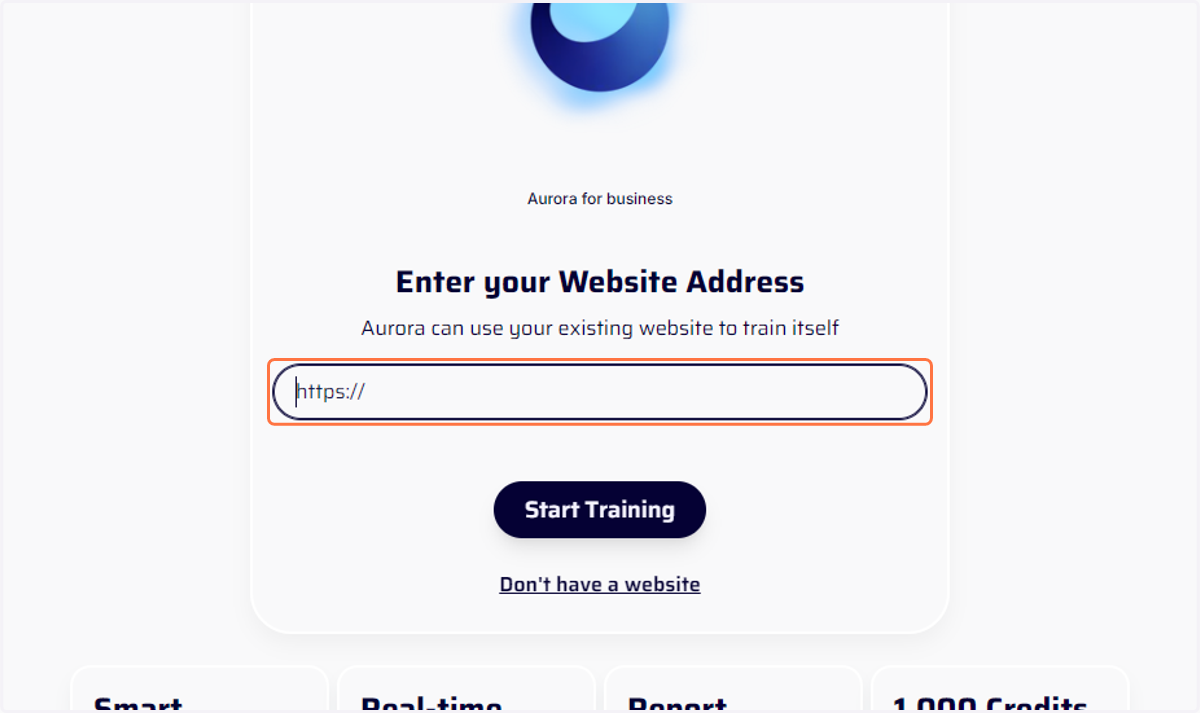 Enter your website or;