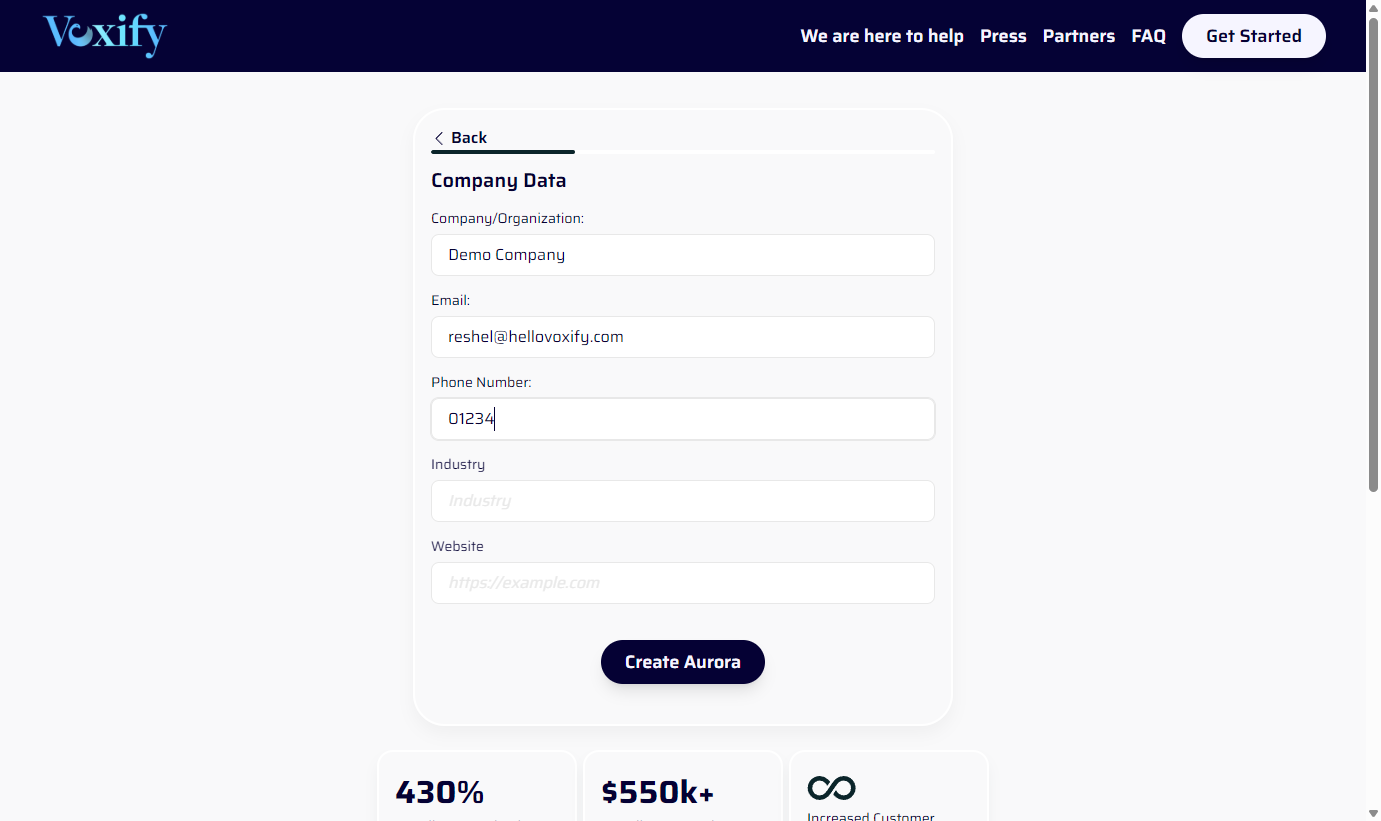 Enter your company details