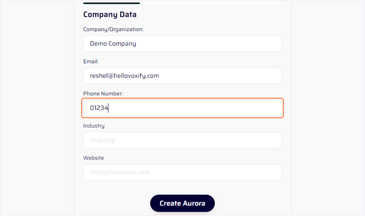 Enter your company details