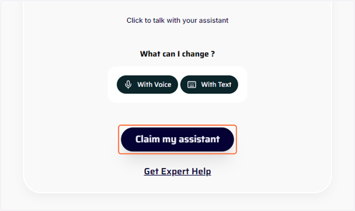 Click on Claim my assistant