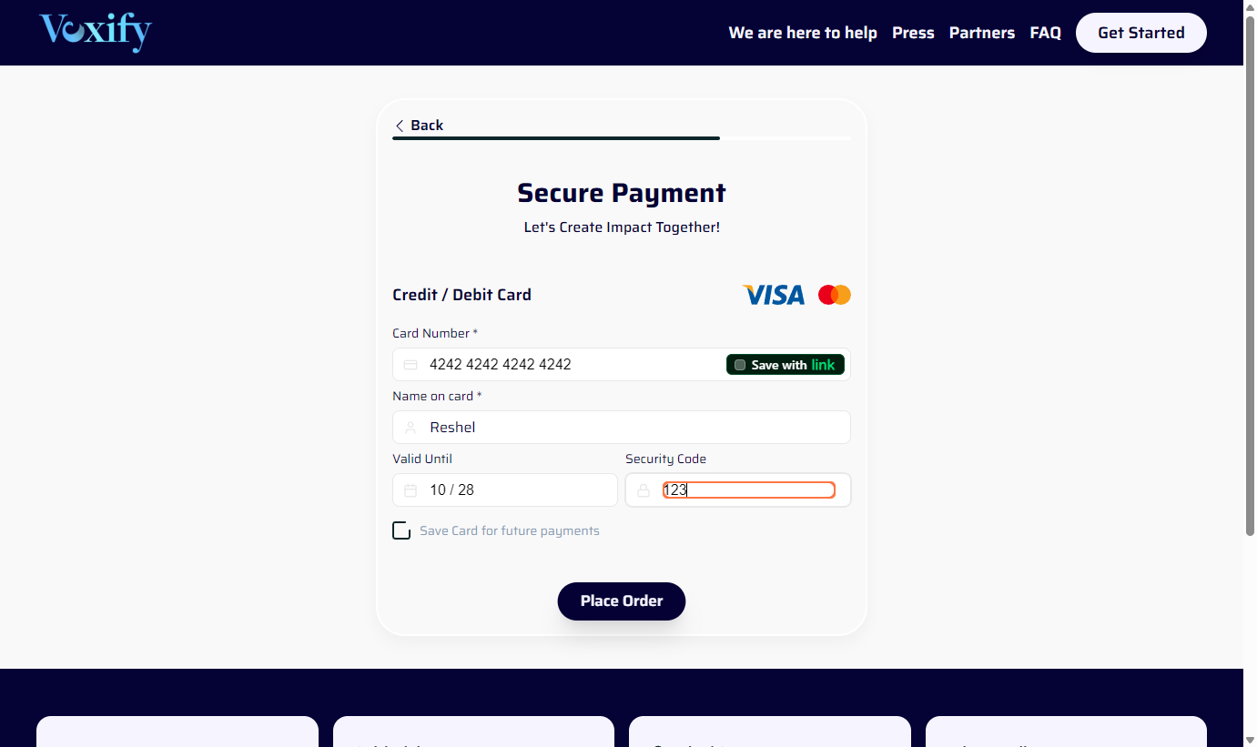 Click on Place Order