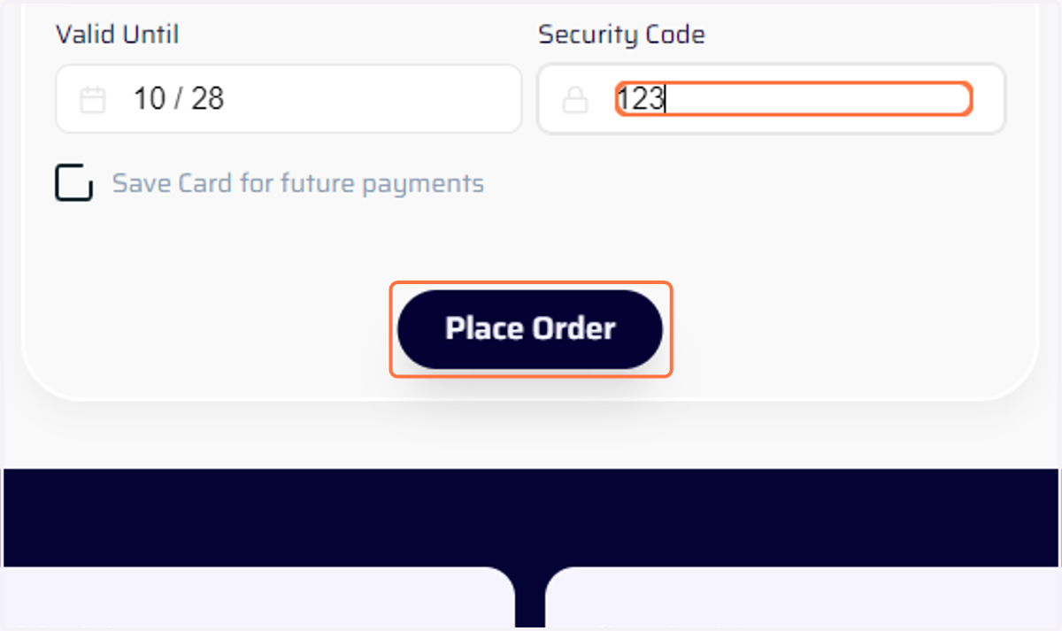 Click on Place Order