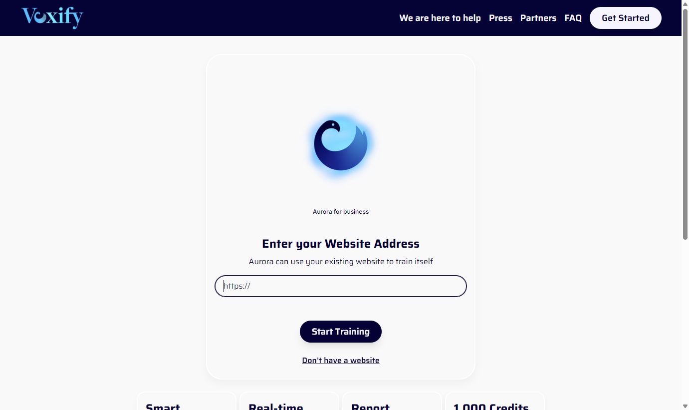 Click on Don't have a website