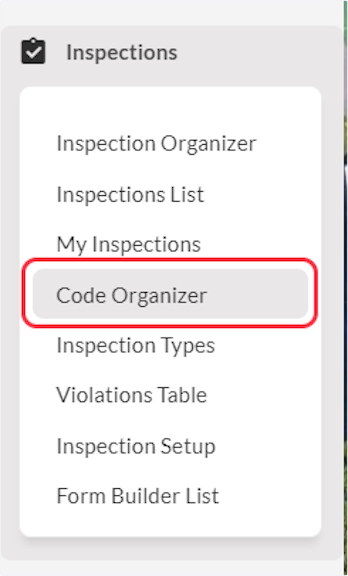Click on Code Organizer.