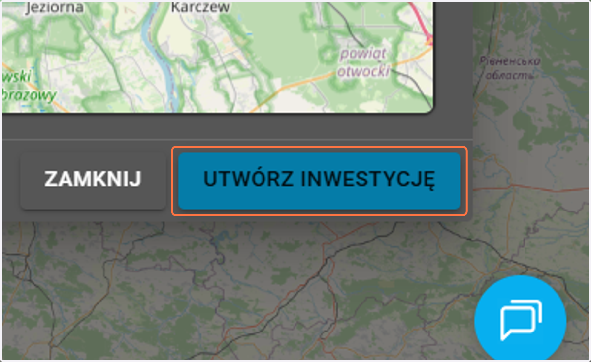 Zatwierdź wybór przyciskiem "Utwórz inwestycję".