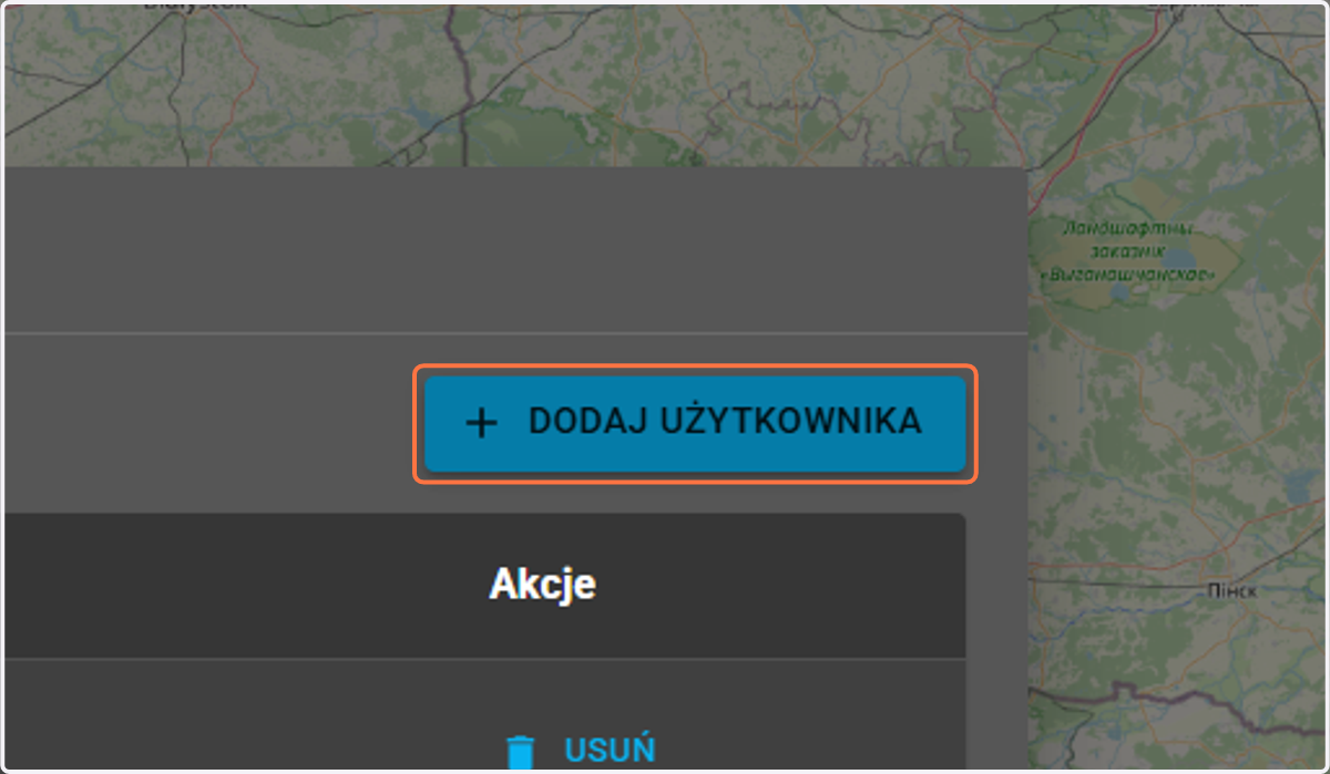 W oknie zarządzania znajdziemy listę użytkowników i ich role w inwestycji oraz edycji i dodania użytkowników.