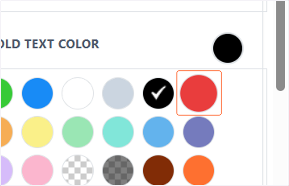 Click on a new colour
