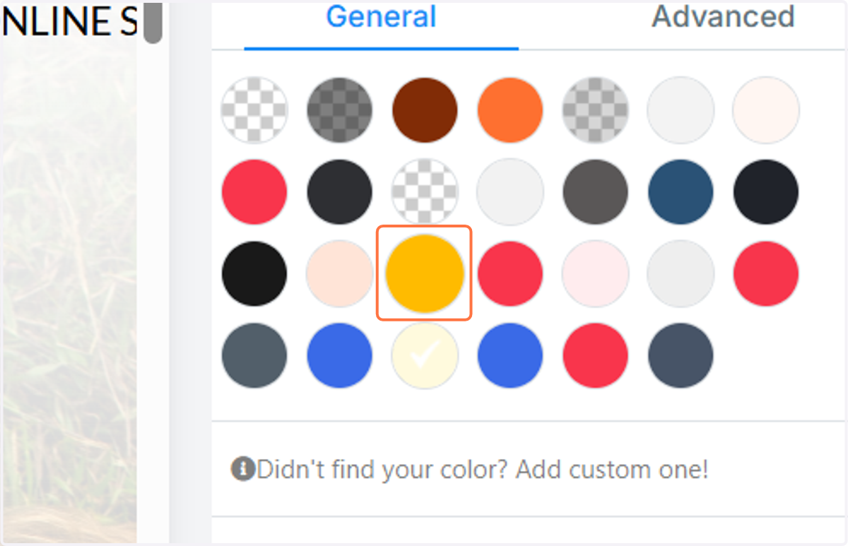 Choose or add a new colour
