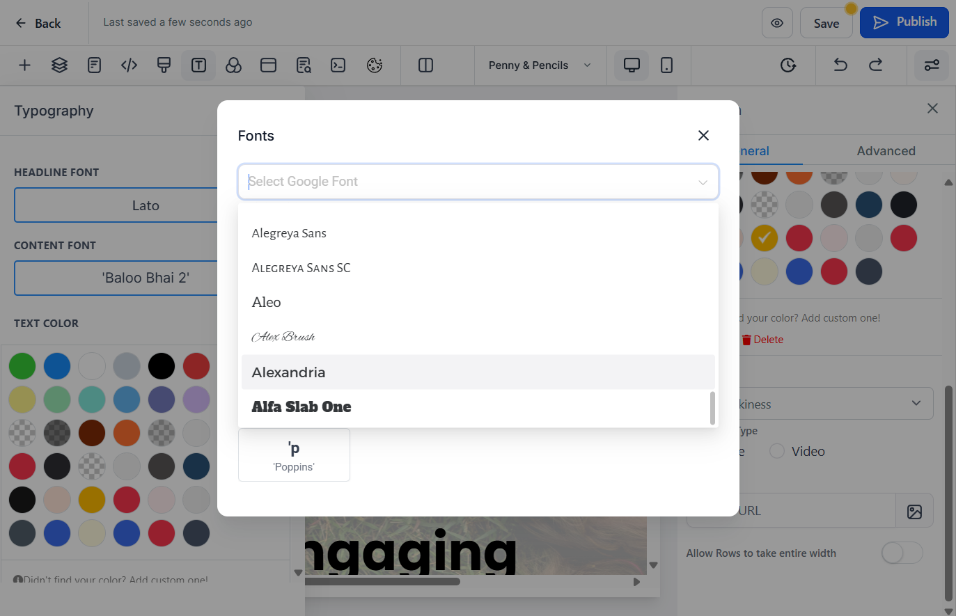 Search for a different font
