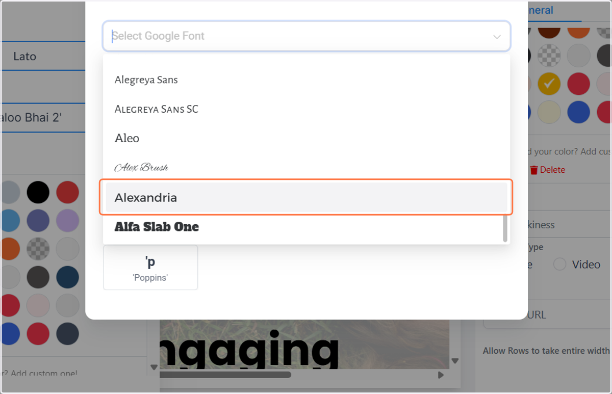 Search for a different font