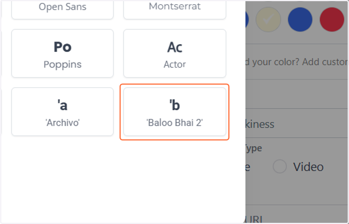 Choose a different font. Now, any text on the website that is has a font selected as “content” will use this font.