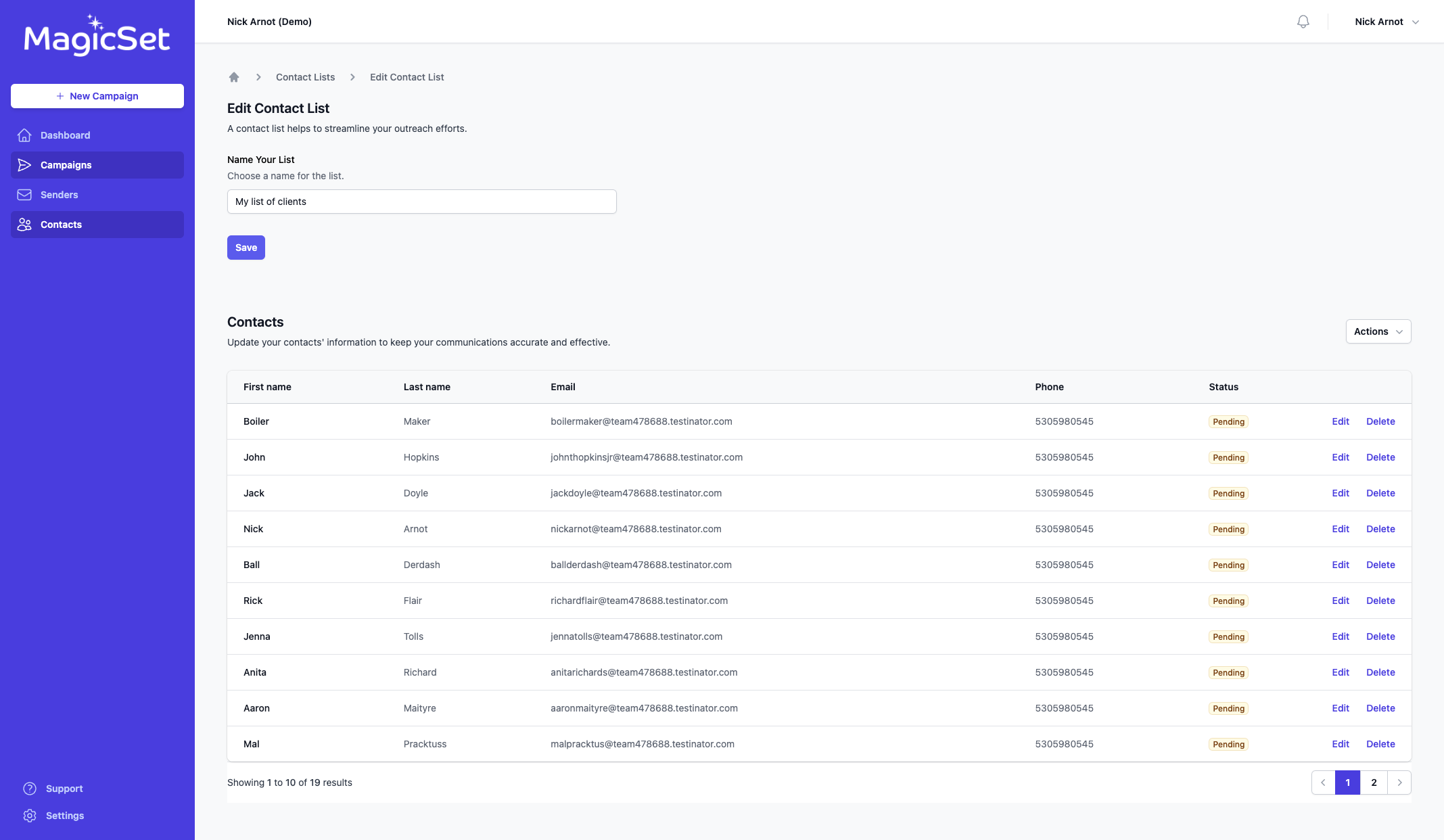Click on Campaigns