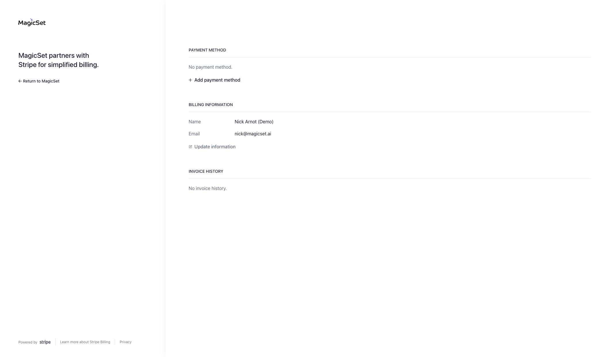 Click on Add payment method
