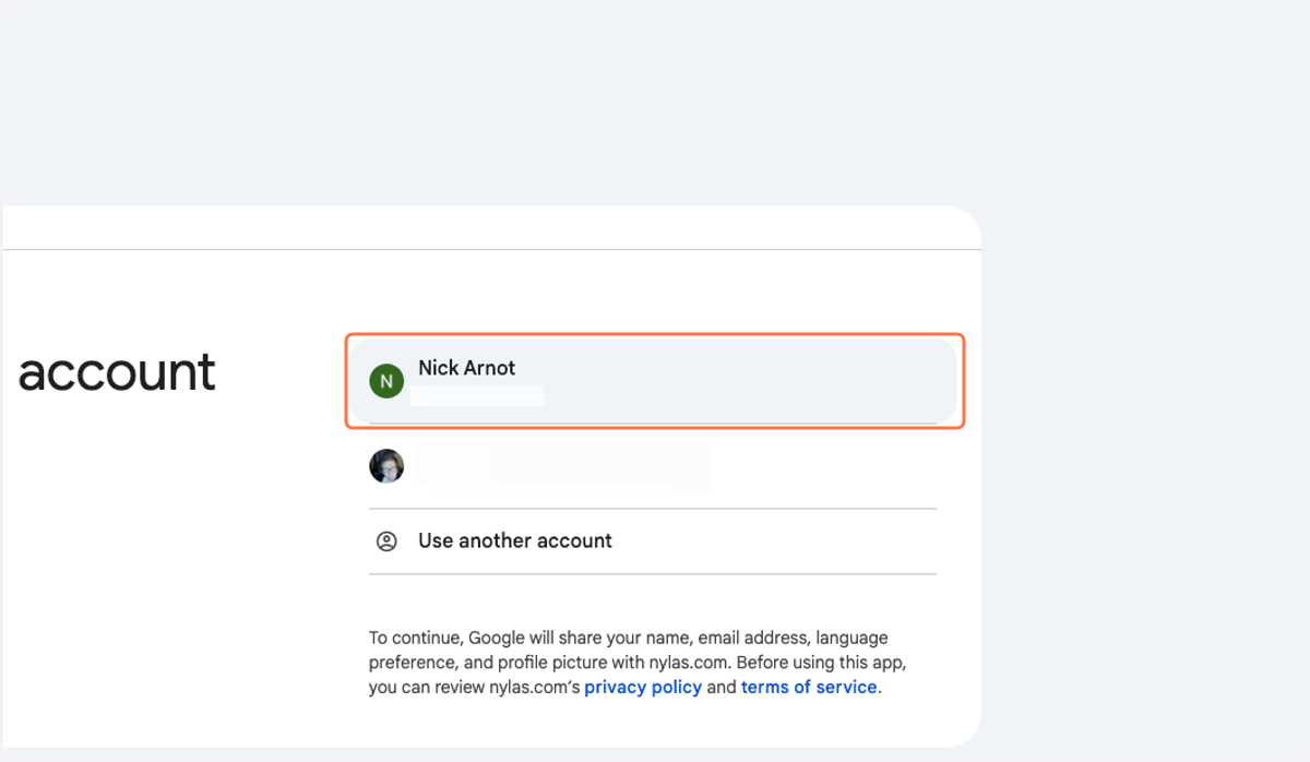 Click on your account
