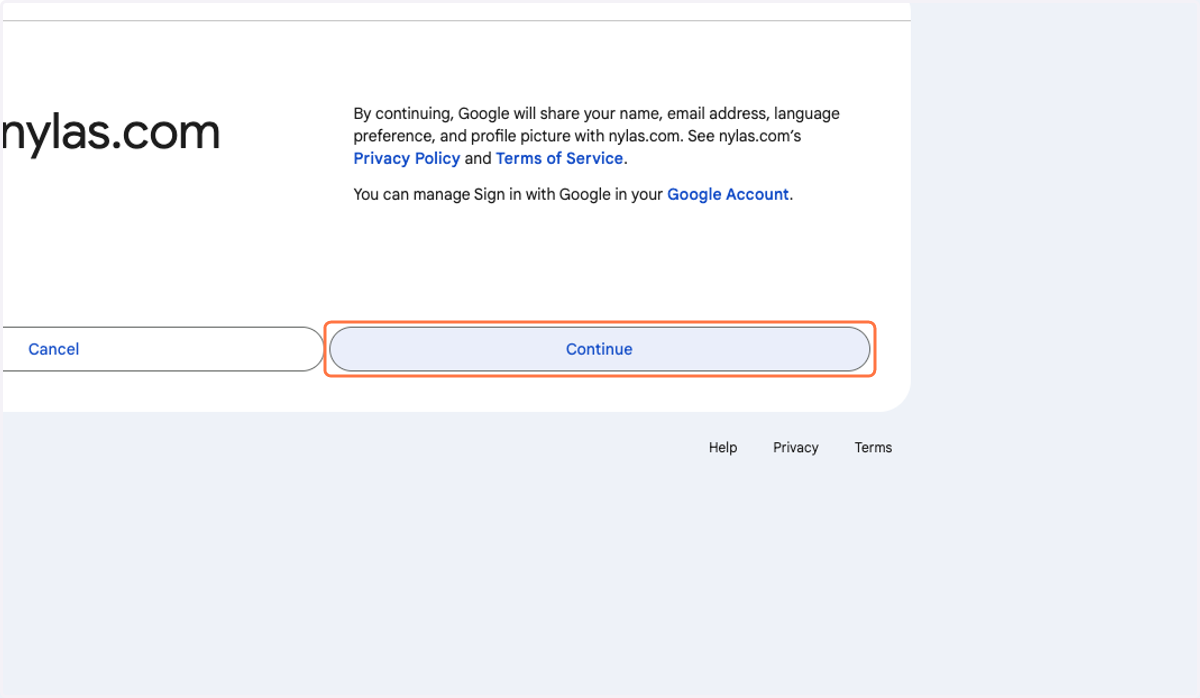 Click on Continue