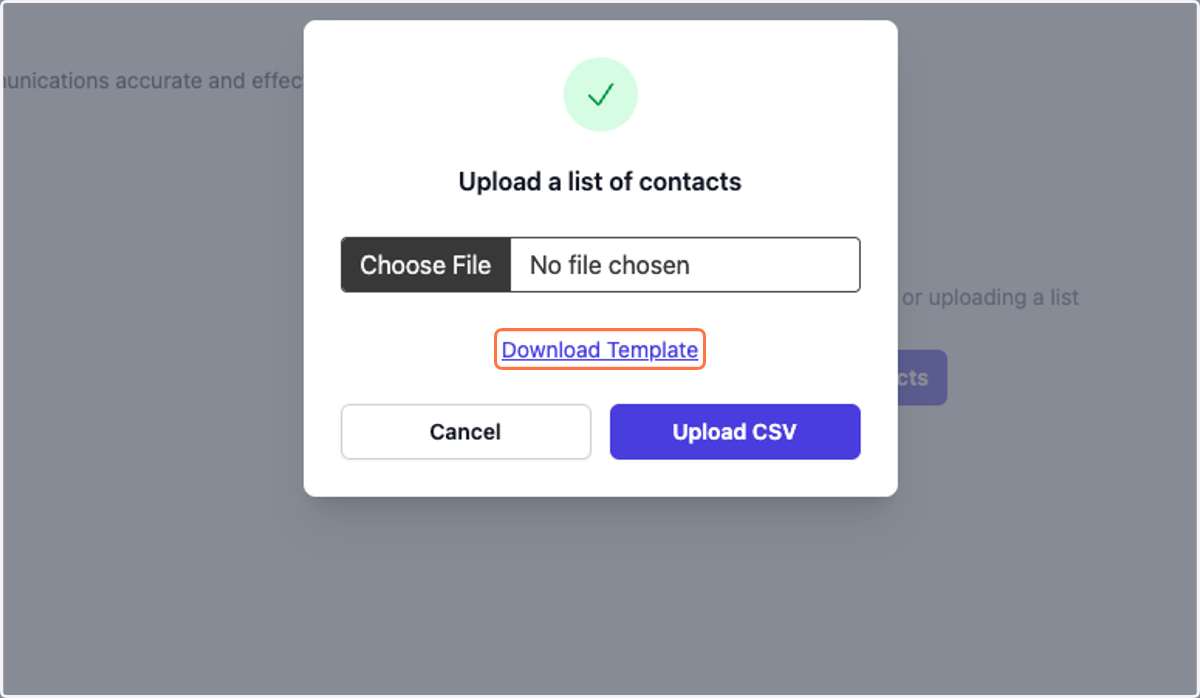 Click on Download Template