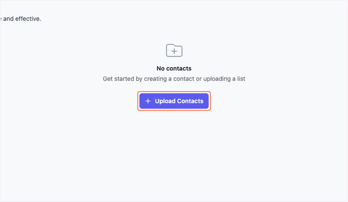 Click on Upload Contacts