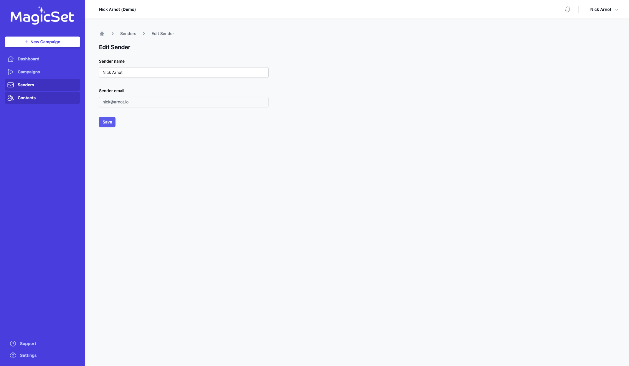 Click on Contacts