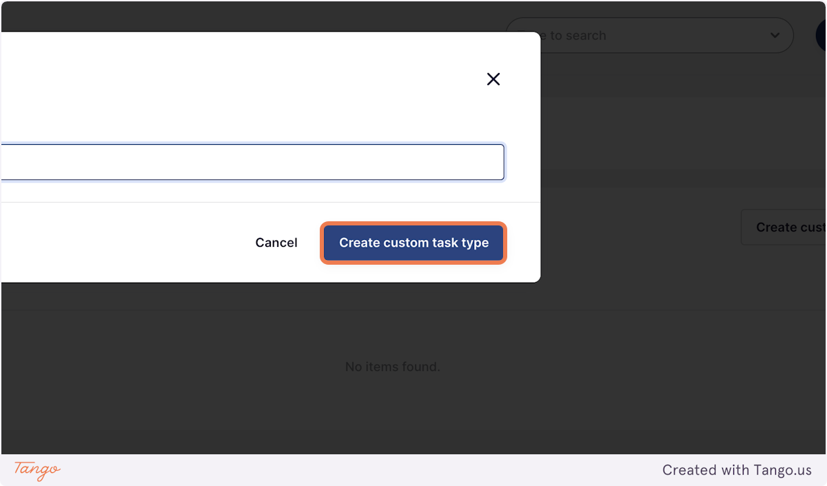 Click on Create custom task type