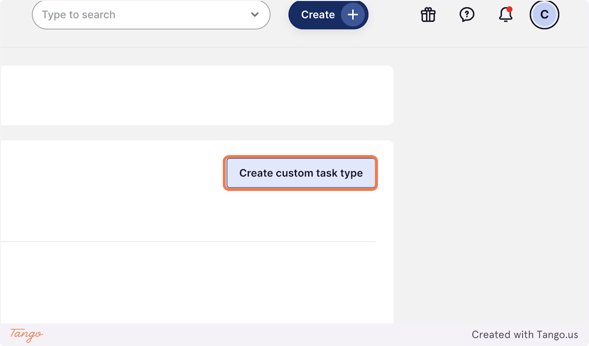 Click on Create custom task type