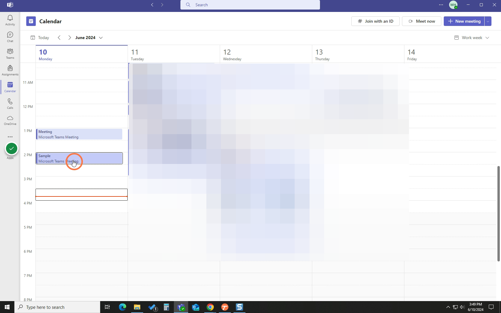 Double-click on the recorded meeting.