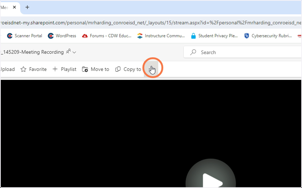 To download a recording, click the three dots.