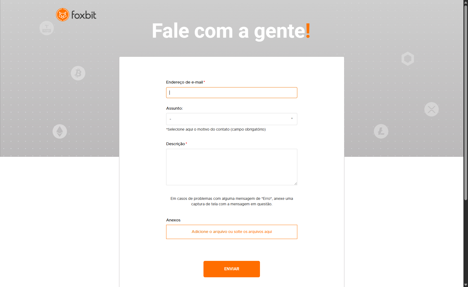 Escreva o seu Endereço de e-mail