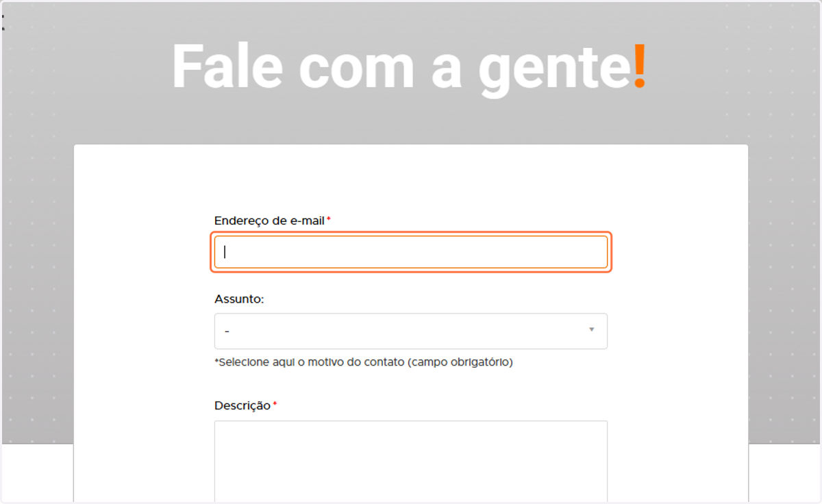 Escreva o seu Endereço de e-mail