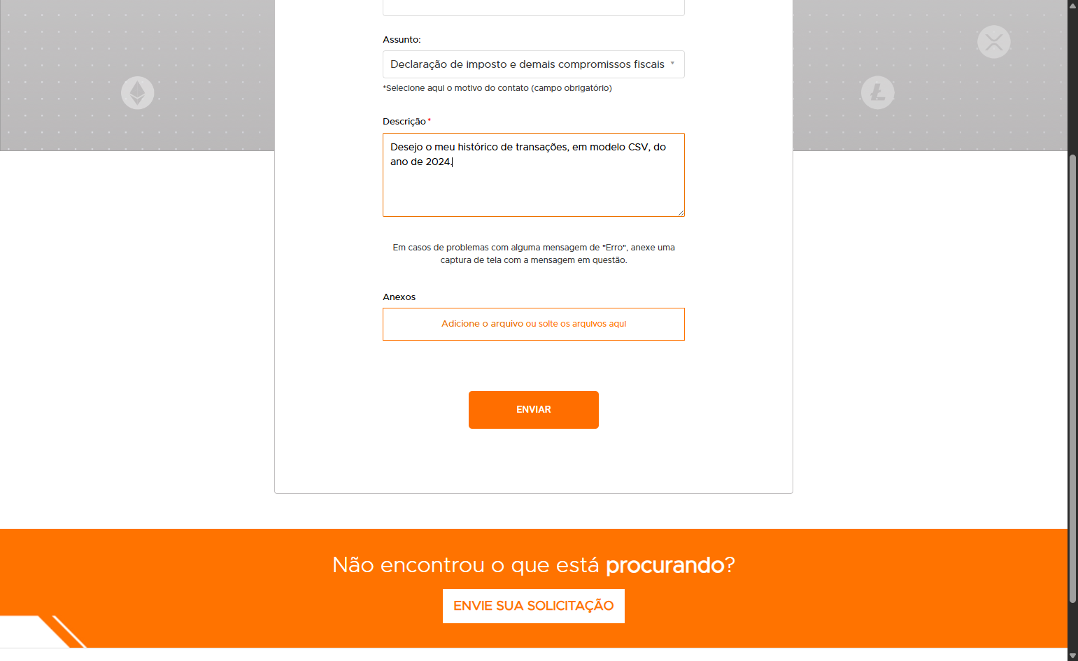 Escreva na descrição o período desejado