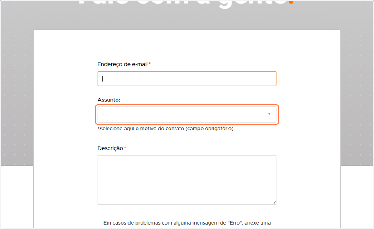 Clique em Assunto