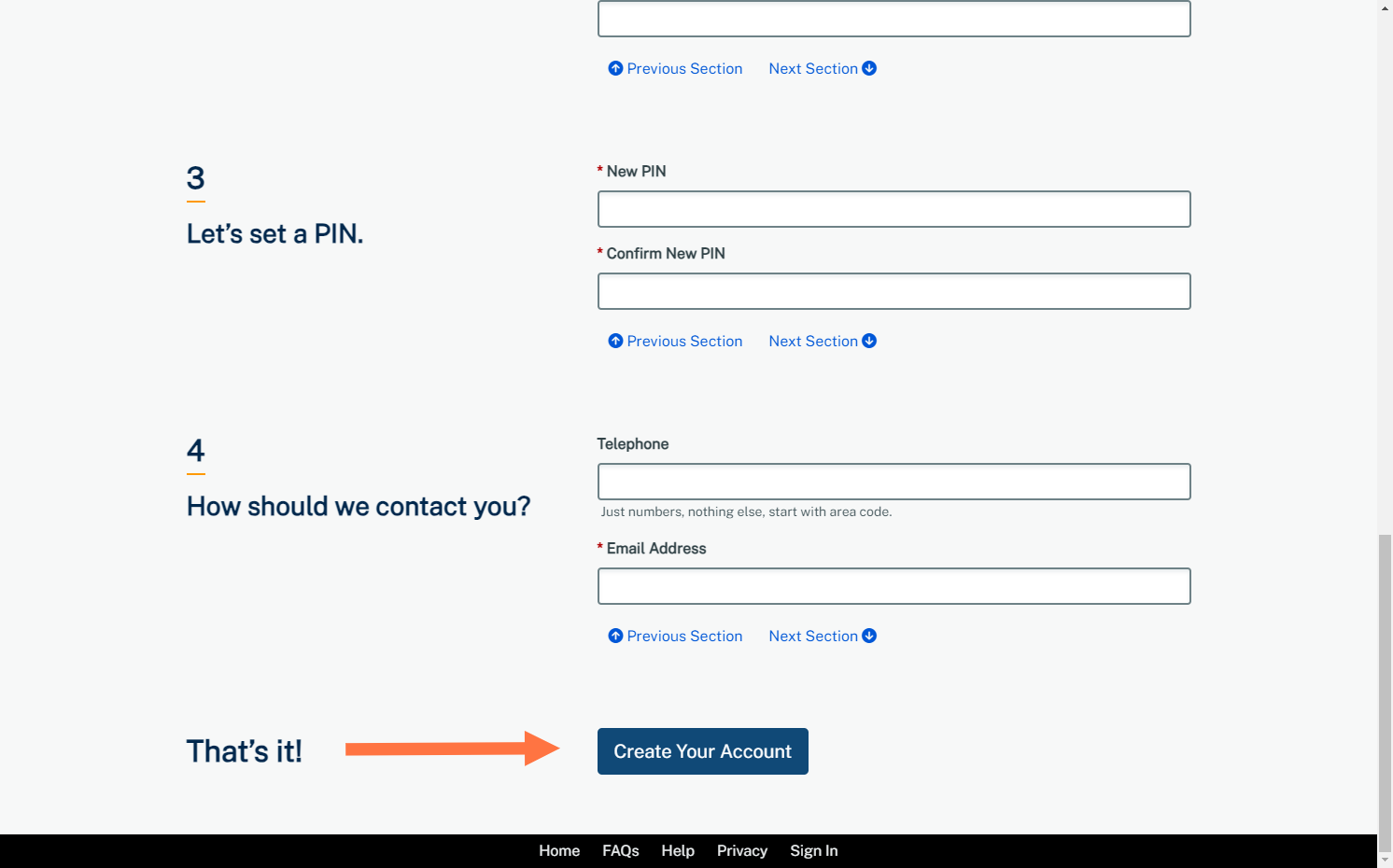 Click on Create Your Account