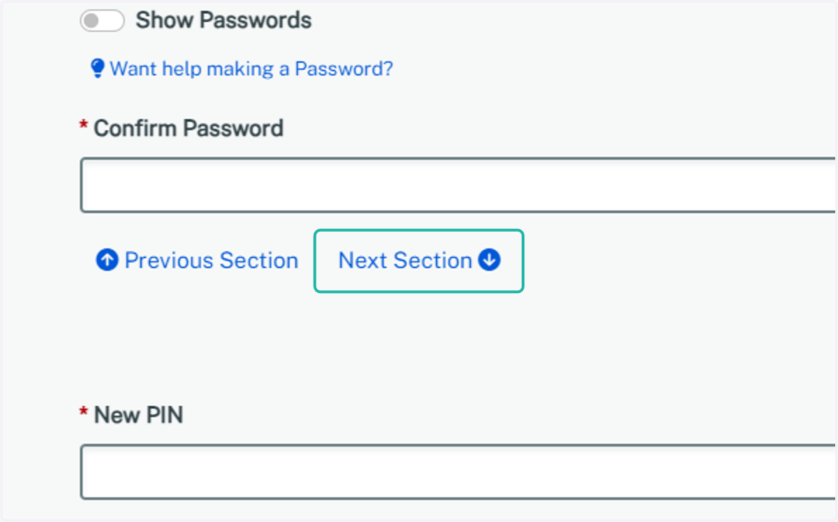 Create a User ID and Password
