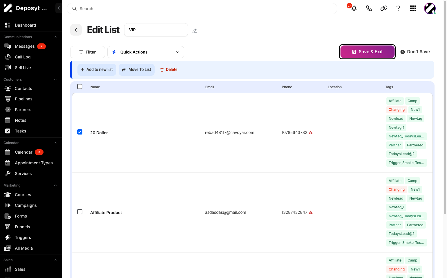 Step 9: When you have finished editing, click the Save & Exit button.