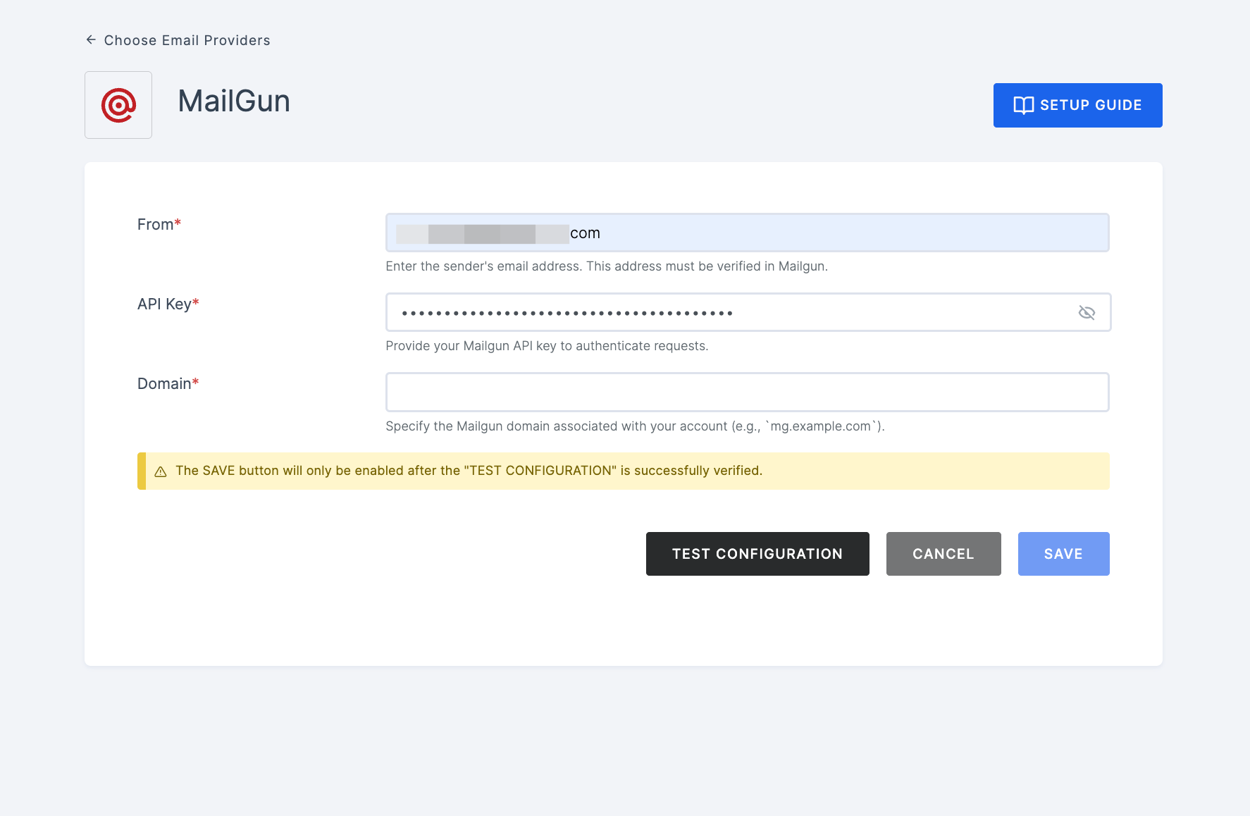 Test Configuration