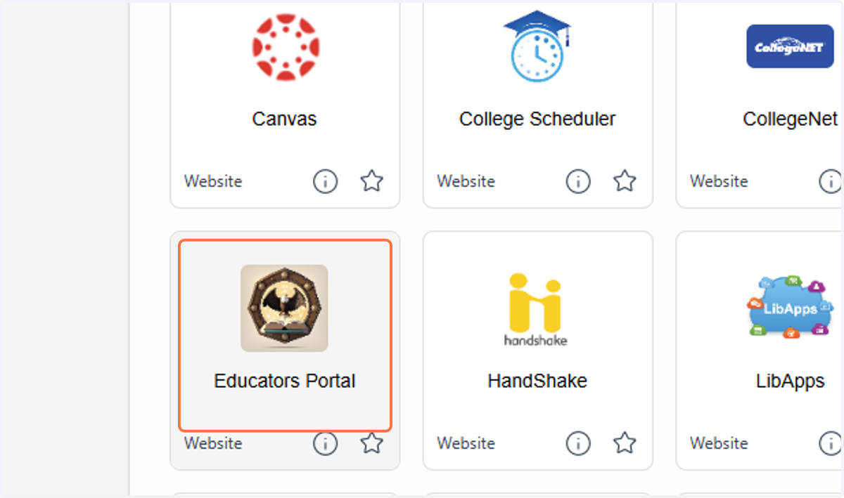 Click on Educators Portal