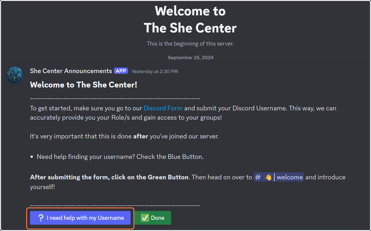 Read through our welcome message and fill out our discord form! The message there will guide you on what to do next!