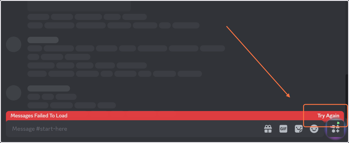 Click Try again if the message isn't loading!