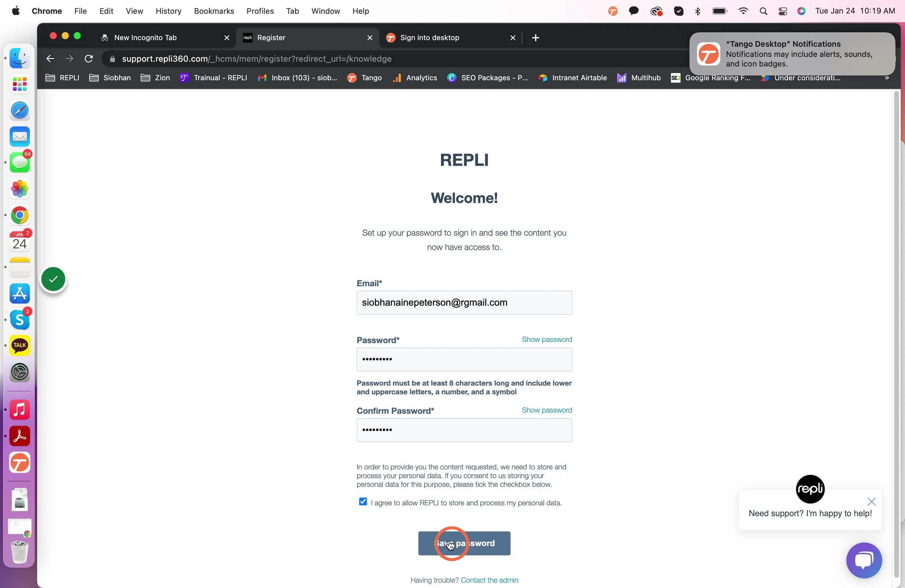 Click Save Password