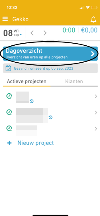 Klik op dagoverzicht.