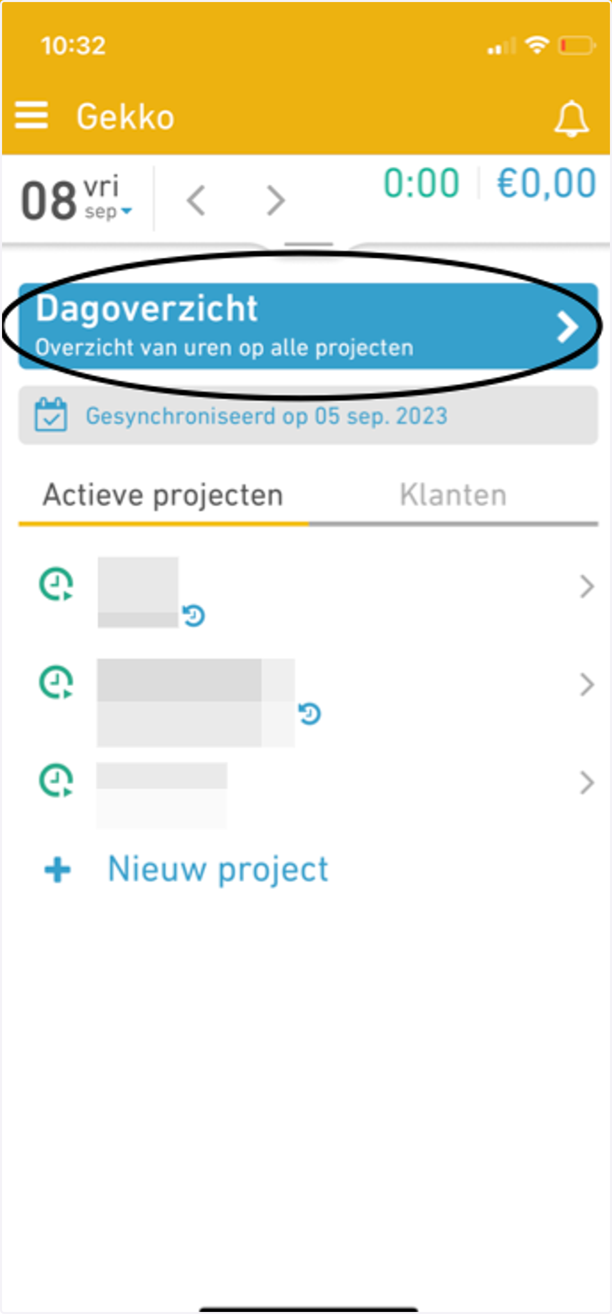 Klik op dagoverzicht.