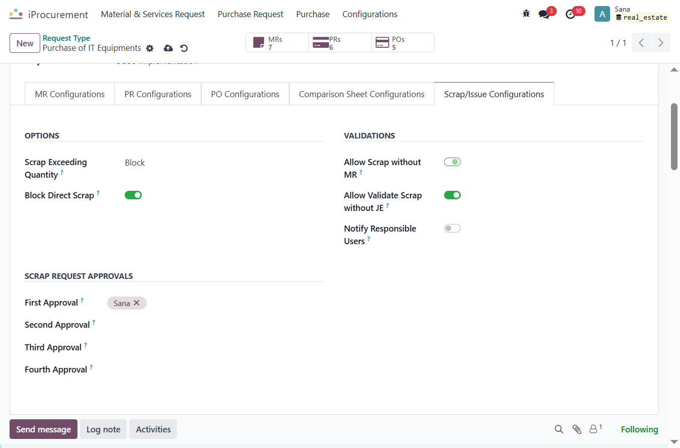 Uncheck Allow Scrap without MR? user can Allow the Scrap without JE by enabling this button
