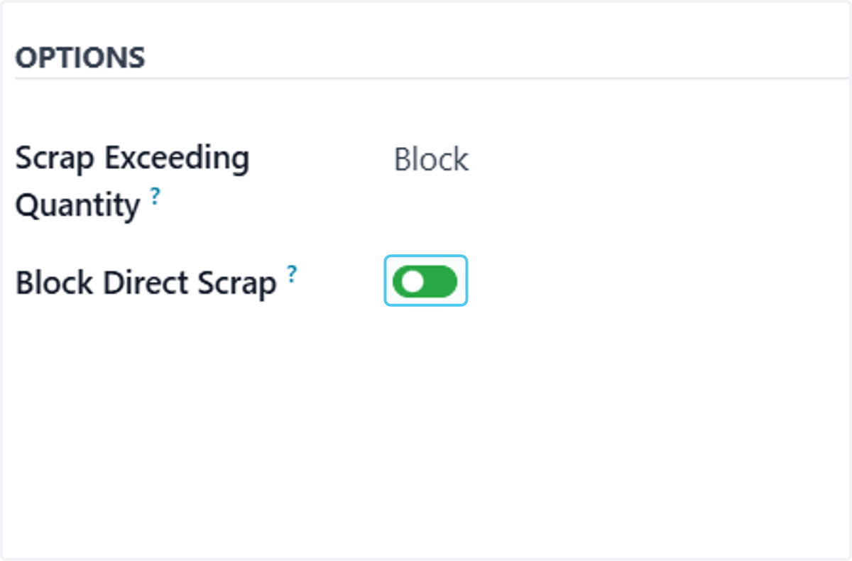 Check Block Direct Scrap? User can Block the direct Scrap by enabling this button