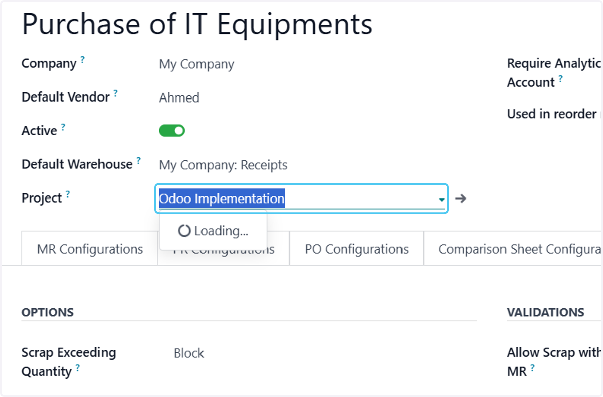 Click on Project?.And Select The Project if Any