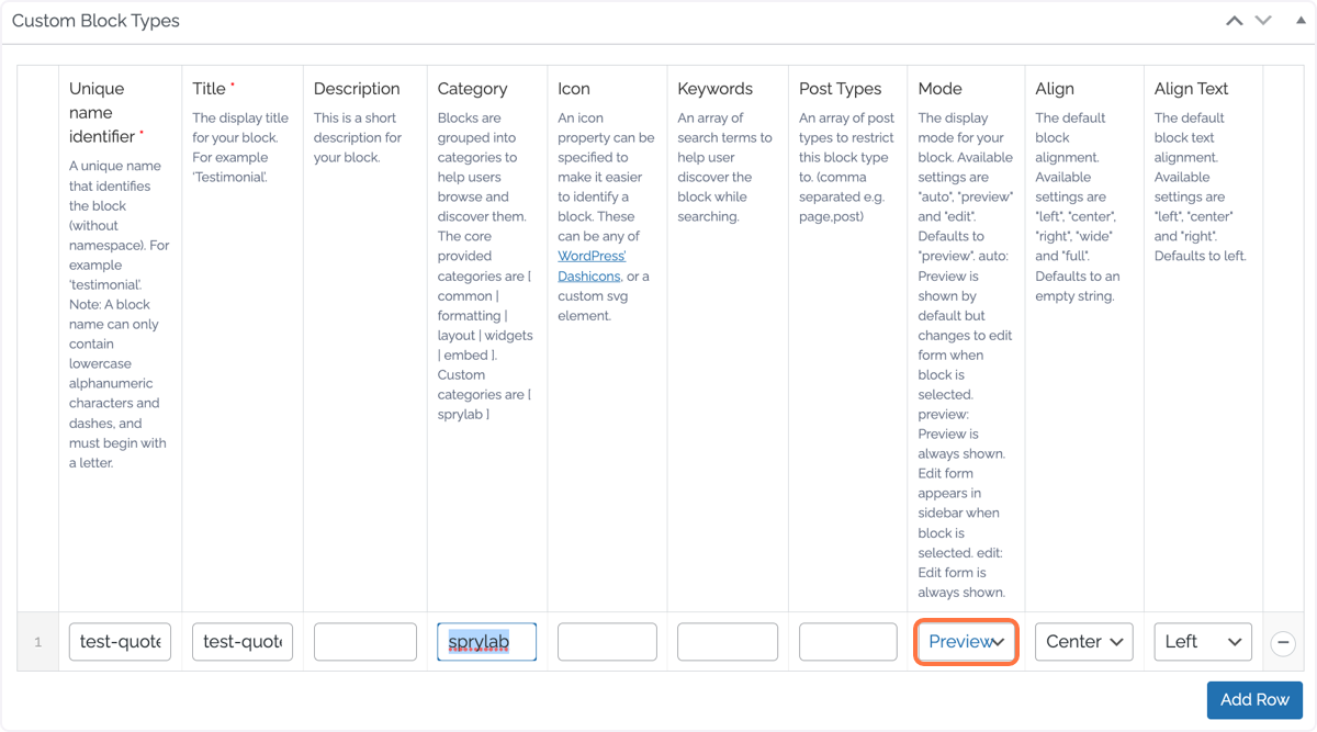 Select your preferred mode for the block to be displayed Select your preferred mode for the block to be displayed
