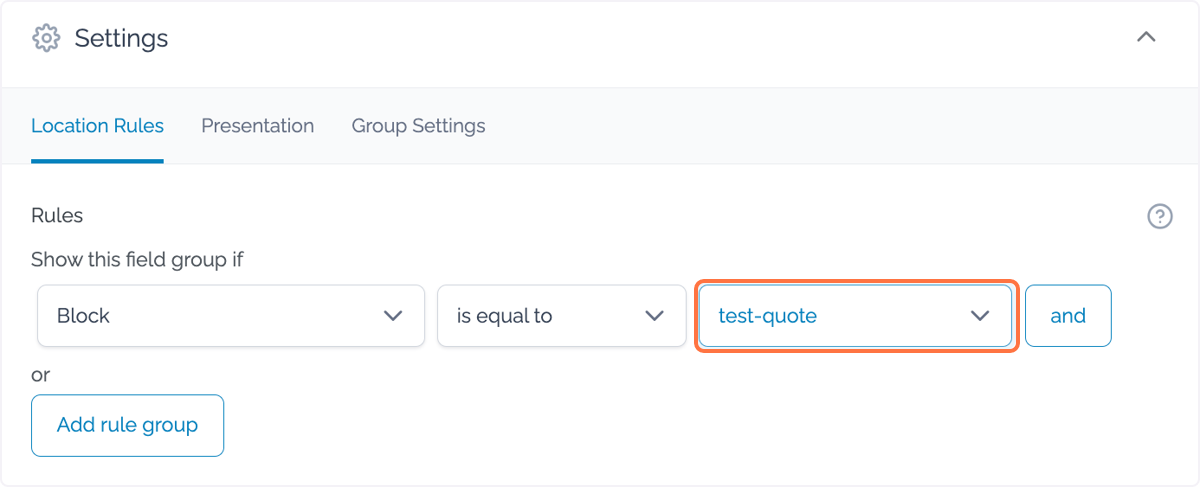 Select 'test-quote' from the dropdown Select 'test-quote' from the dropdown