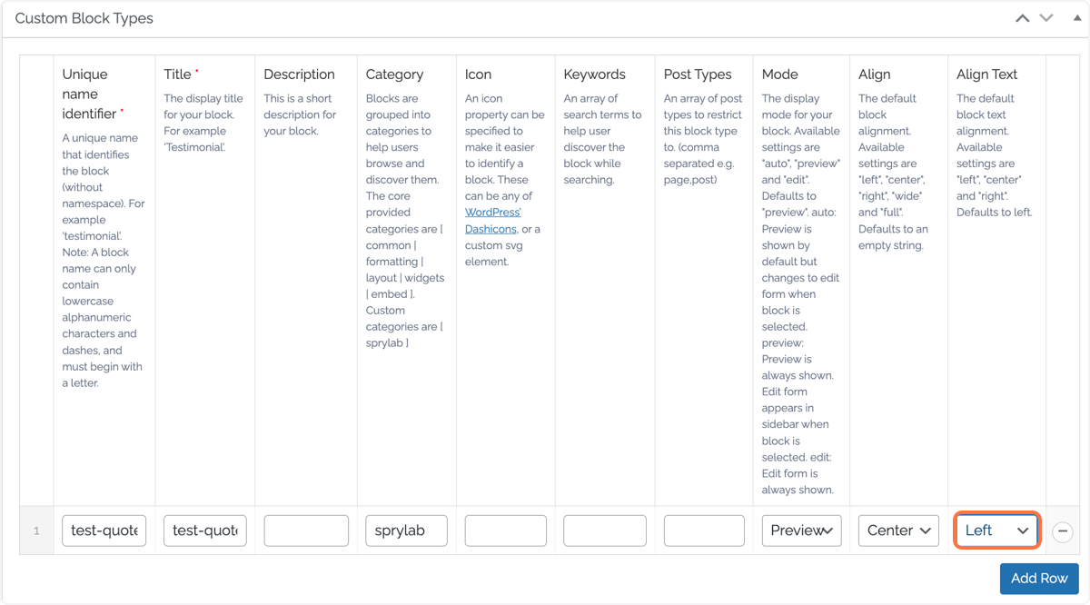 Select your preferred Alignment for the text in the block to be displayed Select your preferred Alignment for the text in the block to be displayed
