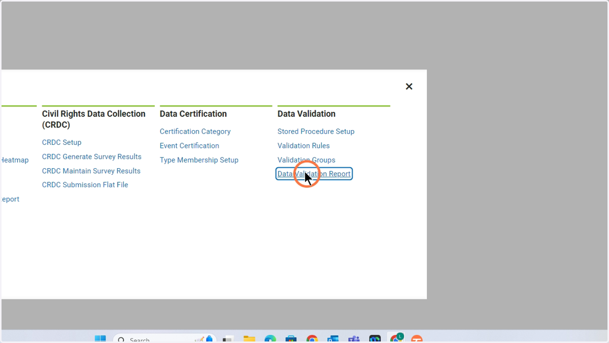 Click Data Validation Report